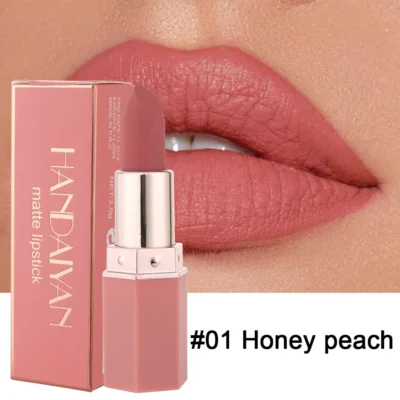 HANDAIYAN 6 Colors Matte Lipstick Beauty Lip Gloss LippenstiftTinted Balm 24 Hours Waterproof Free Shipping Makeup 1