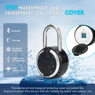 Tuya Smart Padlock Biometric Fingerprint Lock Waterproof Electronic Locks Smart Life APP Keyless Unlock Home Security Protection 2
