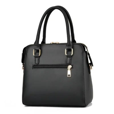 Floral Detail Shoulder Bag, Trendy Zipper Handbag For Work, Casual Crossbody Bag, Women's Floral Decor Purse 2